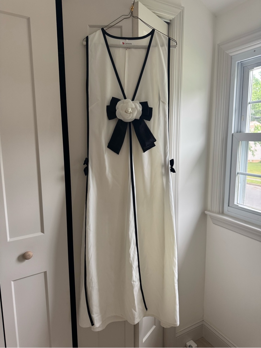 Matching set with  Black Trim & Floral Bow